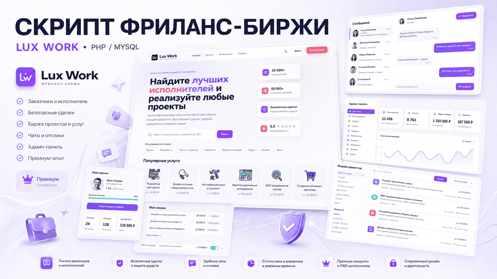 LuxWork — премиум биржа фриланс-услуг PHP/MySQL