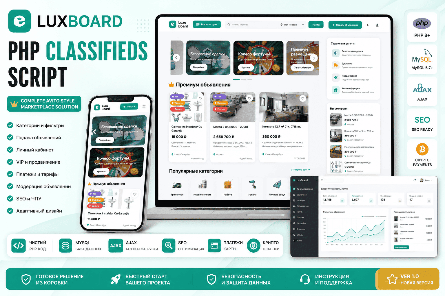 LuxBoard — PHP/MySQL скрипт доски объявлений